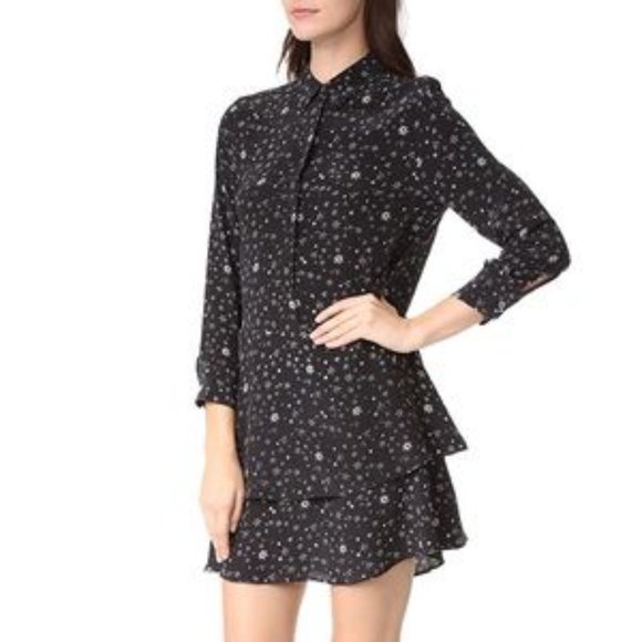Equipment Black Star Ruffle Dress Medium - Picture 5 of 6